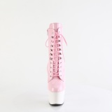 Lakovaná 18 cm ADORE-1020 pleaser kotníkové kozačky s bílé podrážkou