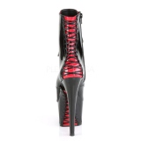 Lakovaná 18 cm ADORE-1020FH kotnikové kozačky s korzet platformě