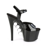 Lakovaná 18 cm KNUCKS-709 pleaser vysoké podpatky na platformě