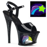 Lakovaná 18 cm MOON-709RSS Sandály Neon Platformě