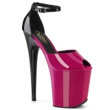 Lakovaná 20 cm FLAMINGO-868 pink pleaser boty na vysoké podpatky