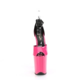 Lakovaná 20 cm FLAMINGO-868 pink pleaser boty na vysoké podpatky