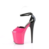 Lakovaná 20 cm FLAMINGO-868 pink pleaser boty na vysoké podpatky