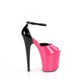 Lakovaná 20 cm FLAMINGO-868 pink pleaser boty na vysoké podpatky