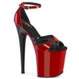 Lakovaná 20 cm FLAMINGO-884 Červené pleaser boty na vysoké podpatky