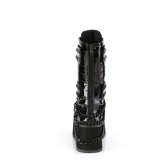 Lakovaná 8,5 cm TRASHVILLE-138 demonia kozačky - unisex kozačky na platformě