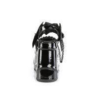 Lakovaná Černý 15 cm Demonia WAVE-20 Platformě Klínové Sandály