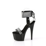 Lakovaná strass 18 cm ADORE-770 vysoké podpatky s kotníková manžeta