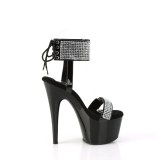 Lakovaná strass 18 cm ADORE-770 vysoké podpatky s kotníková manžeta