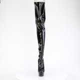 Lakované kozačky 15 cm DELIGHT-4063 vysoké kozačky nad kolena s tkaničkami