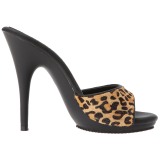 Leopard 13 cm Fabulicious POISE-501FUR pantoflíčky na podpatku