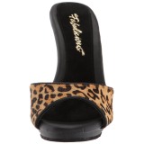 Leopard 13 cm Fabulicious POISE-501FUR pantoflíčky na podpatku