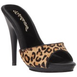 Leopard 13 cm Fabulicious POISE-501FUR pantoflíčky na podpatku