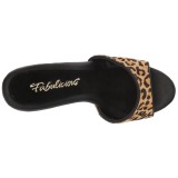 Leopard 13 cm Fabulicious POISE-501FUR pantoflíčky na podpatku