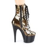 Leopard Zlato 18 cm ADORE-1020LP kotnikové kozačky pro tanec na tyči