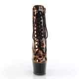 Leopard třpytky 18 cm ADORE-1020LP kotnikové kozačky pro tanec na tyči
