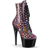 Leopard třpytky 18 cm ADORE-1020LP2 kotnikové kozačky pro tanec na tyči