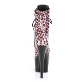 Leopard třpytky 18 cm ADORE-1020LP2 kotnikové kozačky pro tanec na tyči