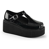 Lesklé CREEPER-214 Platformě Creepers Boty Dámské