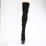 Mikrovlákno 18 cm ADORE-3063 Černý kozačky nad kolena šněrovací