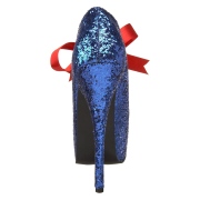 Modré Třpyt 14,5 cm TEEZE-10G Concealed burlesque Lodičky Dámské Stiletto Podpatků