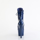 Modré glitter 18 cm pleaser kozačky na podpatku