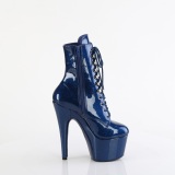 Modré glitter 18 cm pleaser kozačky na podpatku