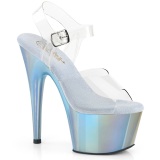 Modré hologram platformě 18 cm ADORE-708LQ pleaser sandály na podpatku