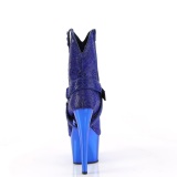 Modré strass kamen 18 cm ADORE-1029CHRS pleaser kozačky western cowboy