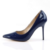 Modrý Lakované 10 cm CLASSIQUE-20 Lodičky Dámské Stiletto Podpatků