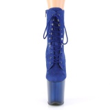 Modrý semišové 20 cm FLAMINGO-1020FST kotnikové kozačky pro tanec na tyči