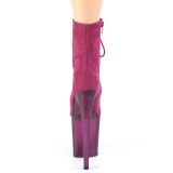 Nachový semišové 20 cm FLAMINGO-1020FST kotnikové kozačky pro tanec na tyči
