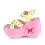 Neon 13 cm Demonia DYNAMITE-02 Platformě Klínové Sandály