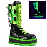 Neon 5 cm SLACKER-156 kozačky cyberpunk na platformy
