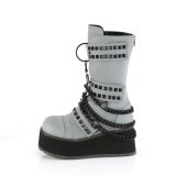 Neon 8,5 cm TRASHVILLE-138 demonia kozačky - unisex kozačky na platformě