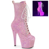 Neon glitter 18 cm Pleaser kozačky na podpatku