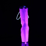 Neon glitter 18 cm Pleaser kozačky na podpatku