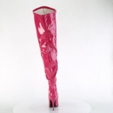 Pink 13 cm SEDUCE-3000WC elastické kozačky nad kolena pro silná lýtka