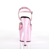 Pink 18 cm ADORE-709HGCH Hologram boty na platformě a podpatku