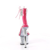Pink 18 cm SKY-327RSI vysoké podpatky s kotníková manžeta strass