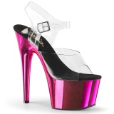 Pink chromo platformě 18 cm Pleaser ADORE-708 boty na podpatku pro tanec na tyči