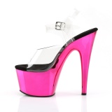 Pink chromo platformě 18 cm Pleaser ADORE-708 boty na podpatku pro tanec na tyči