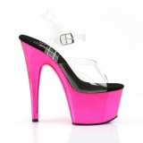 Pink chromo platformě 18 cm Pleaser ADORE-708 boty na podpatku pro tanec na tyči