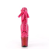 Pink glitter 20 cm FLAMINGO-1020HG kotnikové kozačky na podpatku pro tanec na tyči