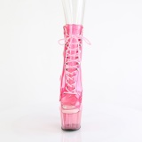 Pink třpytky 18 cm ADORE-1021C kotnikové kozačky na podpatku pro tanec na tyči
