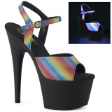 Platformě duha 18 cm ADORE-709REFL-02 Boty pro tanec na tyči