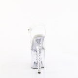 Průhledné 19 cm strass platformě ENCHANT-708RS sandály na podpatku