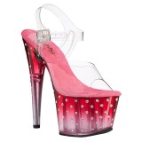 Průhledné platformě 18 cm STARDUST-708T pleaser sandály na podpatku