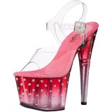 Průhledné platformě 18 cm STARDUST-708T pleaser sandály na podpatku