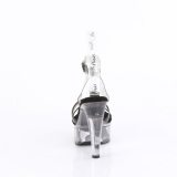 Průhledný 13 cm MARTINI-505 cerny sandaly na platformě a podpatku